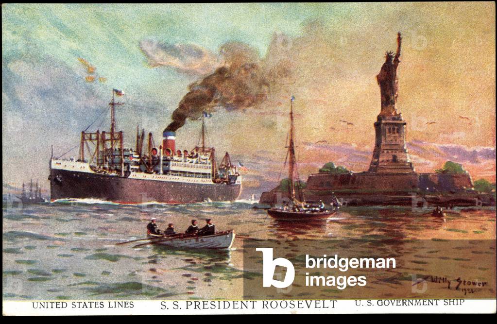 Artist Stöwer, Willy, US Lines, SS Roosevelt