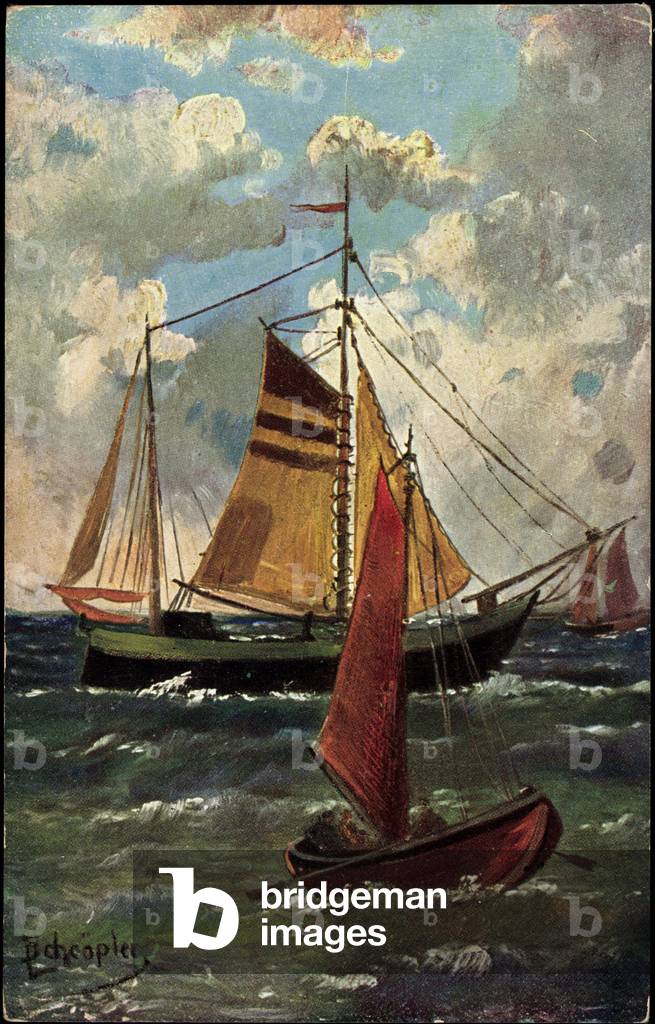 Artist Schröpler, L., Sailing Ships and Boat, Sea