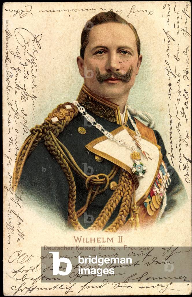 Litho Deutscher Kaiser Wilhelm II in Prussia, Portrait