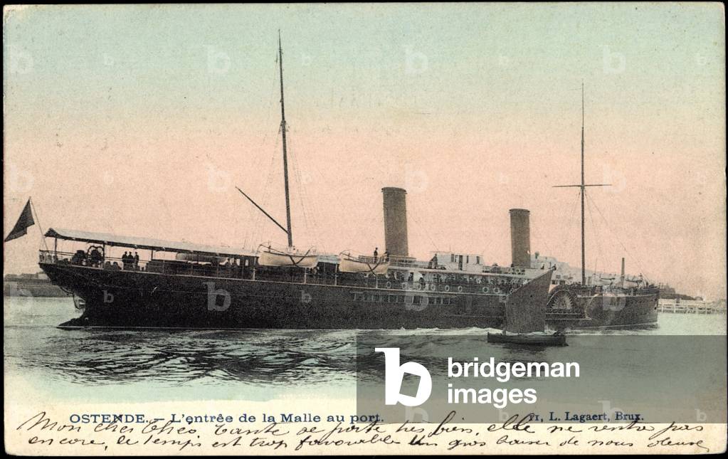 Ostende, l'entrée de la Malle au Port, Fährschiff