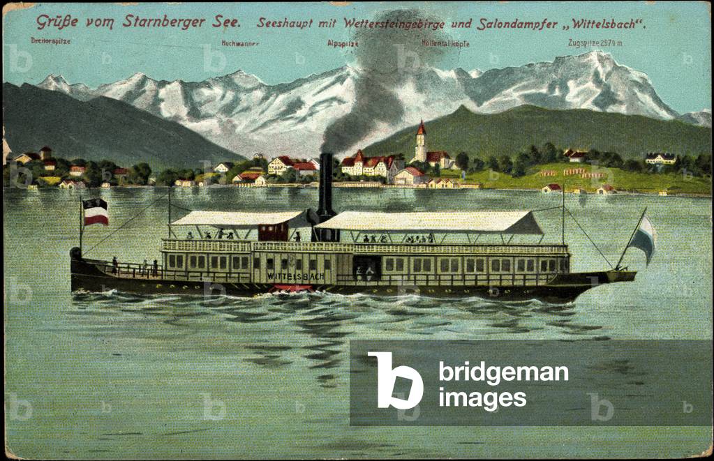 Lake Starnberg, Salondampfer Wittelsbach, Mountains