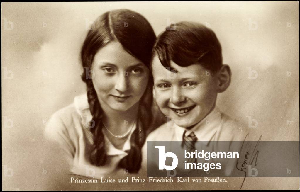 Ak Princess Luise and Friedrich Karl von Prussia, Portrait (b/w photo)