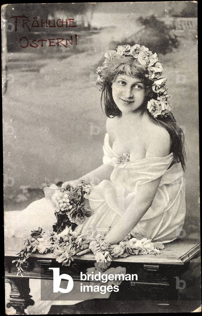 Happy Easter, Flower Girl Seated, Neckline