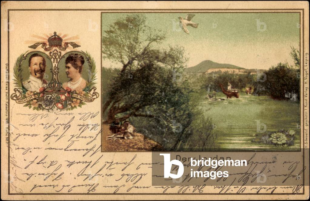 Litho Wilhelm II and Auguste Victoria, the Jordan