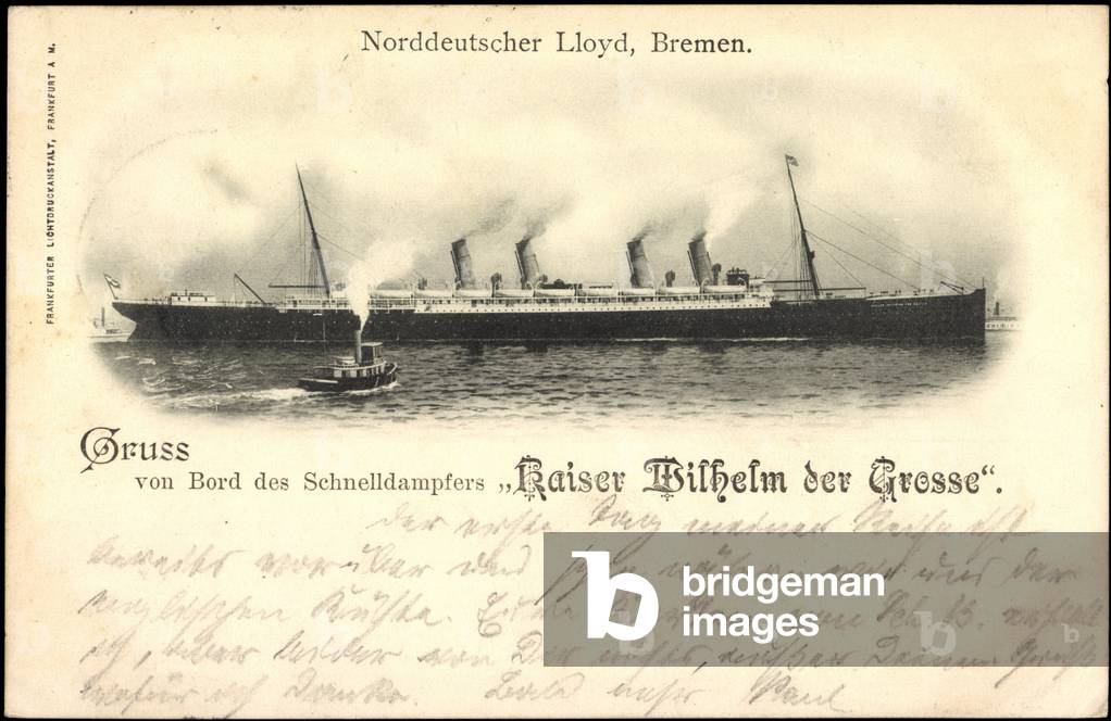 The high speed steamer Kaiser Wilhelm the Great at sea