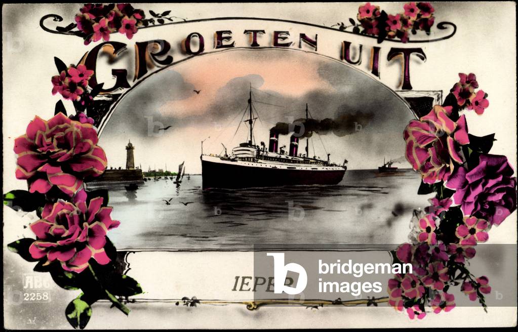 Groeten Uit, Steamship Ieper, Lighthouse, Flowers