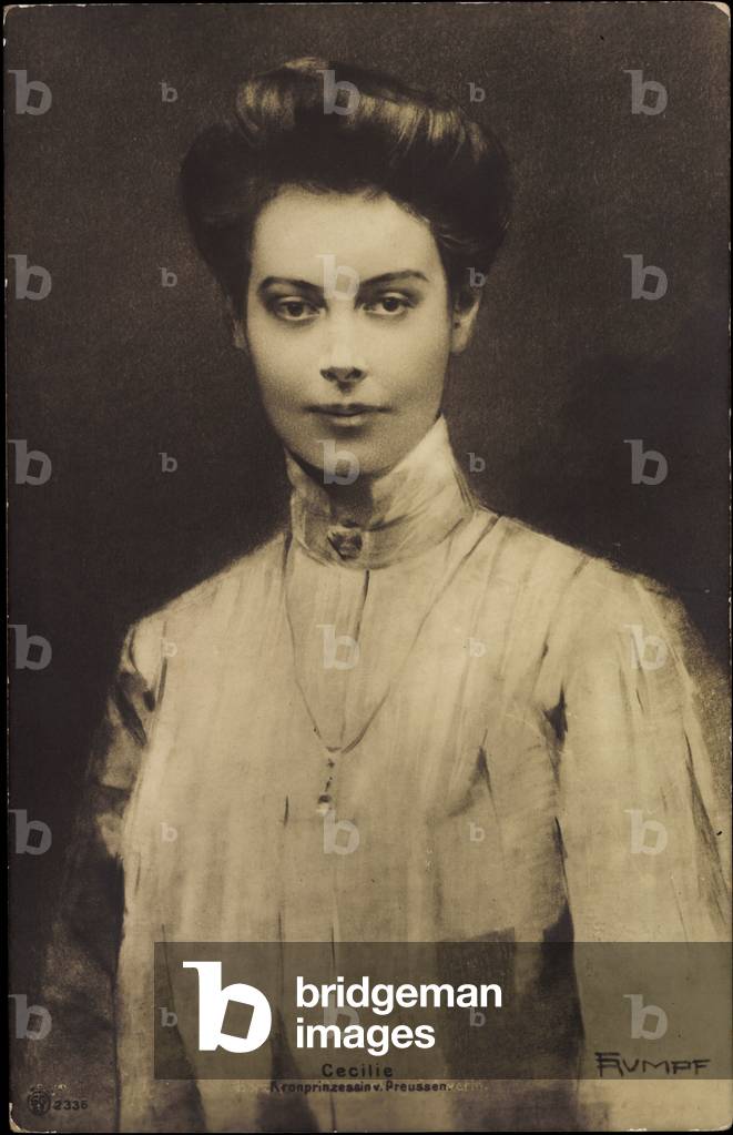 Artist Ak Rumpf, Crown Princess Cecilie of Prussia (b/w photo)