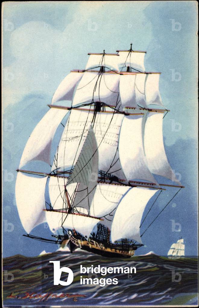 Artist Haffner, L., sailing ship, La Chase, 1er Emp.