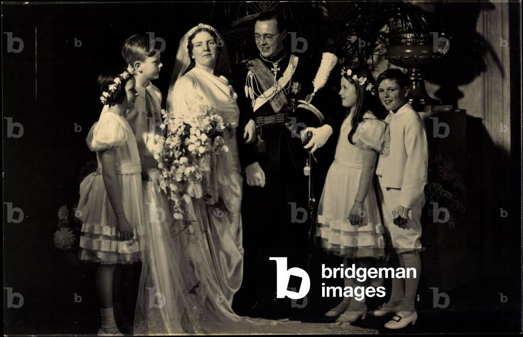 Wedding couple, Juliana, Bernhard, Nobility Netherlands