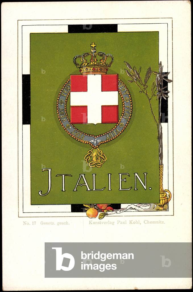 Coat of arms Litho Italy, coat of arms with crown, Furt, branch
