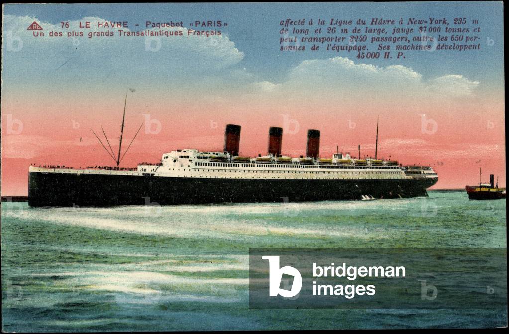 Le Havre, CGT, Paris liner, the largest transatl.