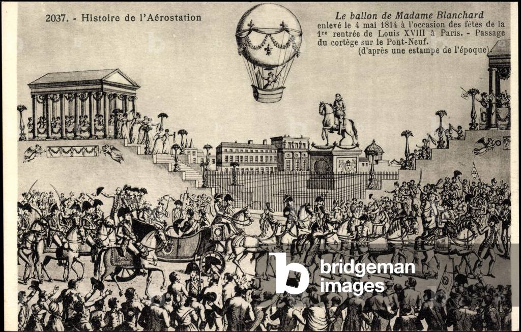 Künstler Ballon de Mme Blanchard, Roi Louis XVIII