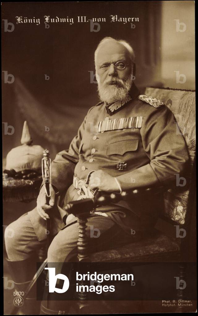 Ak S. M. King Ludwig III of Bavaria with pimple hood, NPG 5070 (b/w photo)