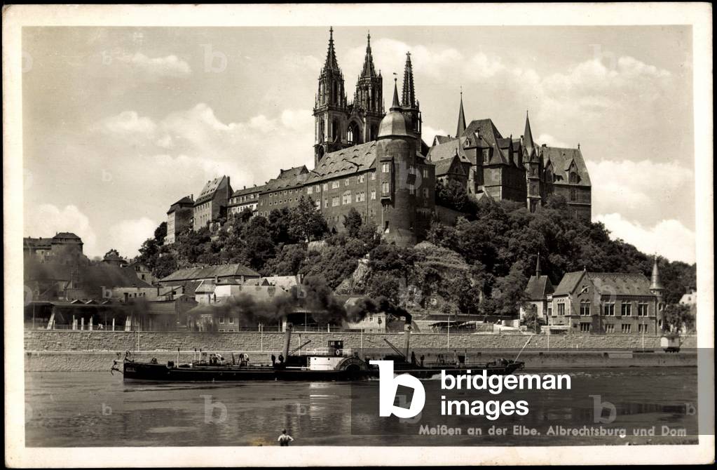 Meißen Elbe, Albrechtsburg, Dom, Steamer Lusatia