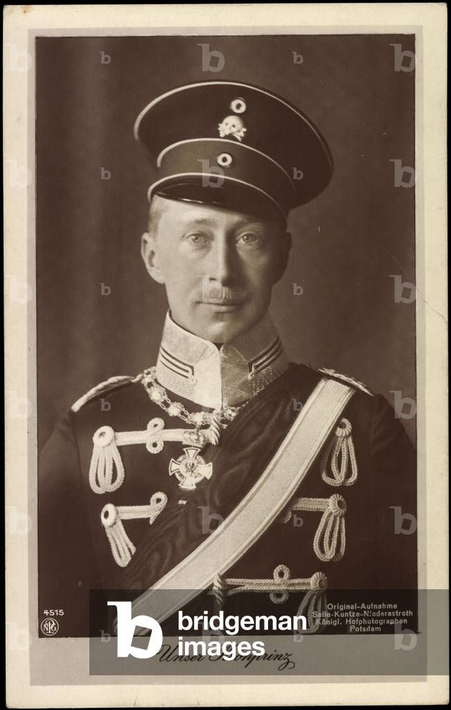 Ak Crown Prince William of Prussia, NPG 4515, Husarenuniform (b/w photo)