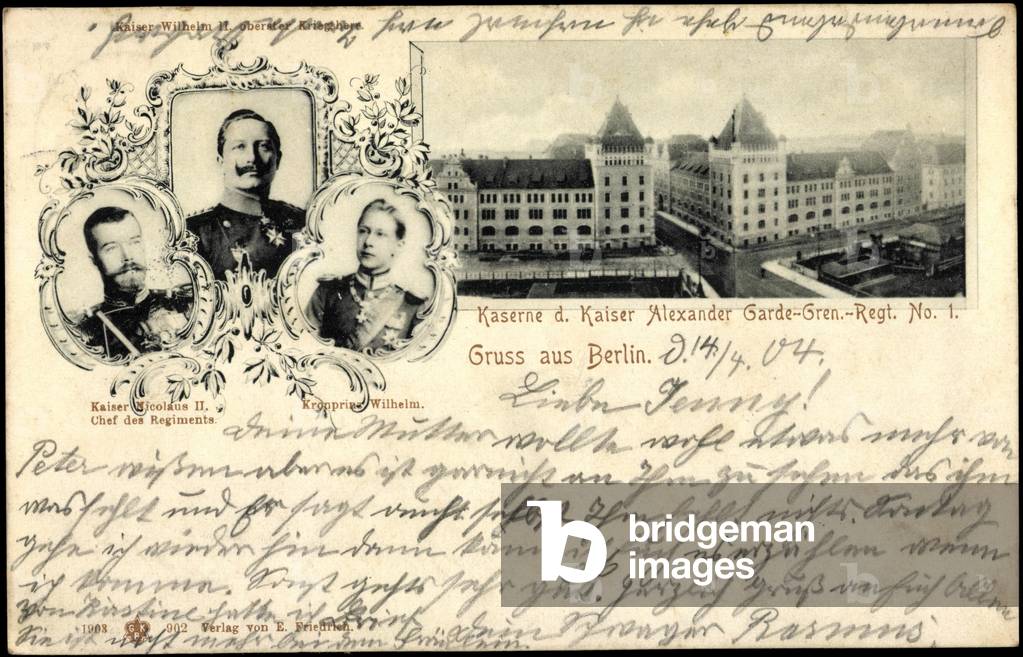 Berlin, Kaserne Gard. Gren Regt No 1, Tsar Nicholas II