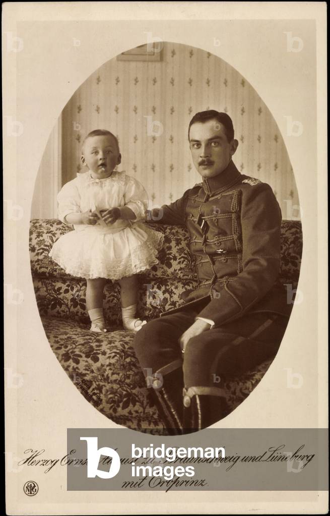 Duke Ernst August zu Braunschweig with son, NPG