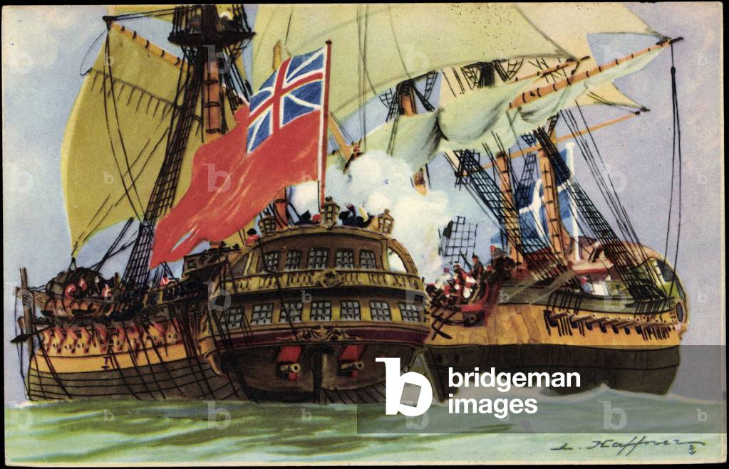 Artist Haffner, L., Abordage, Sailing Ships, Battle