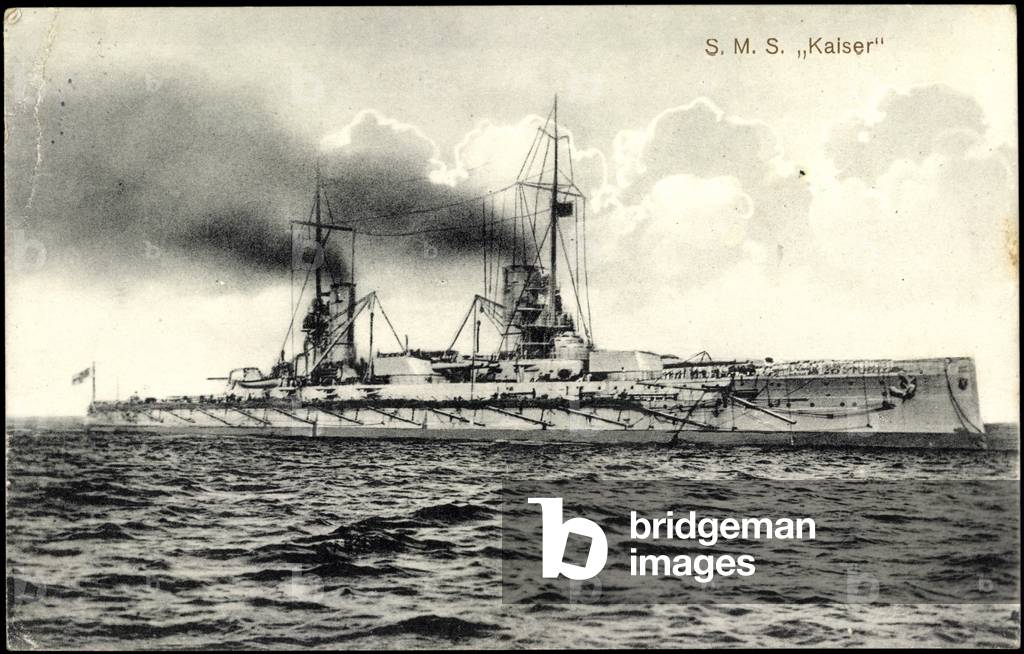 Warships, S.M.S. Kaiser at sea