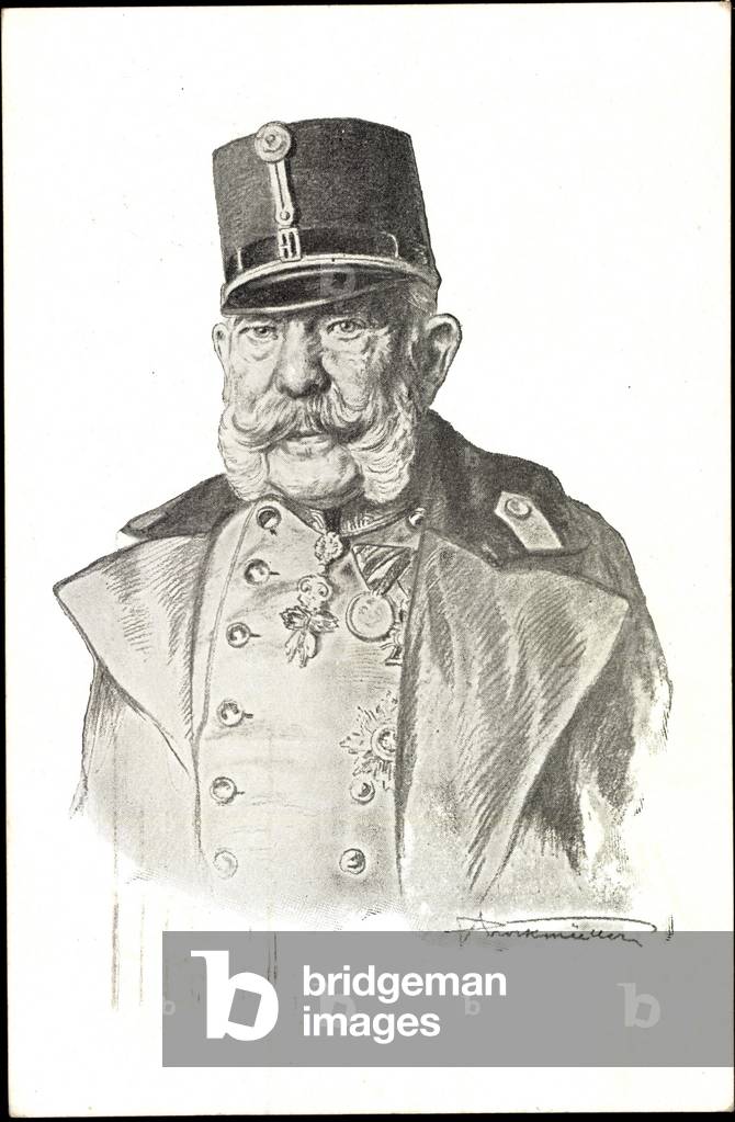 Artist Emperor Franz Josef in suit and hat