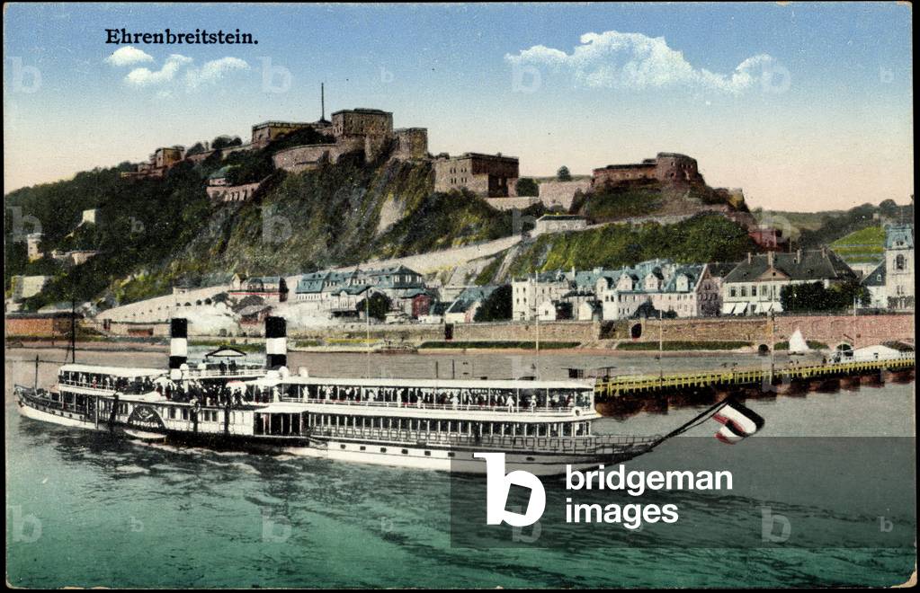 Ehrenbreitstein Koblenz, steamship Borussia, Moselle