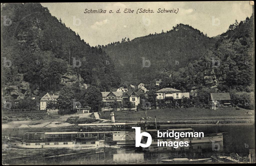 Schmilka Bad Schandau, steamer city Wehlen, town