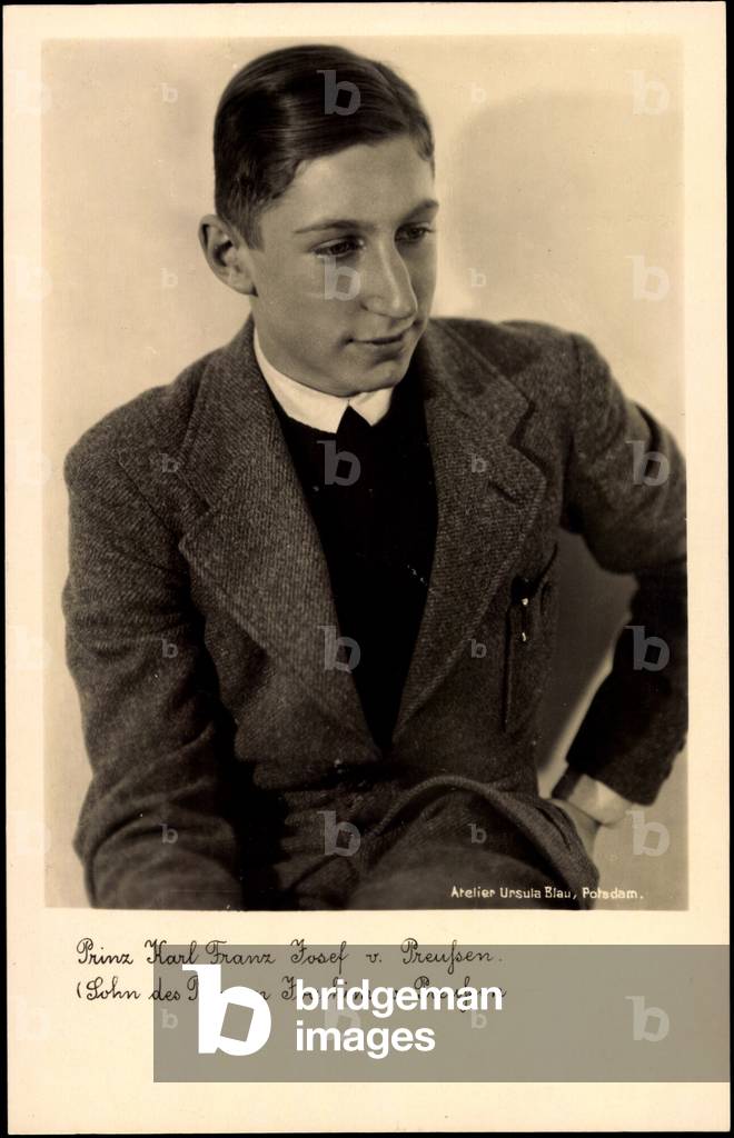 Ak Prince Karl Franz Josef of Prussia, son of Joachim of Prussia (b/w photo)