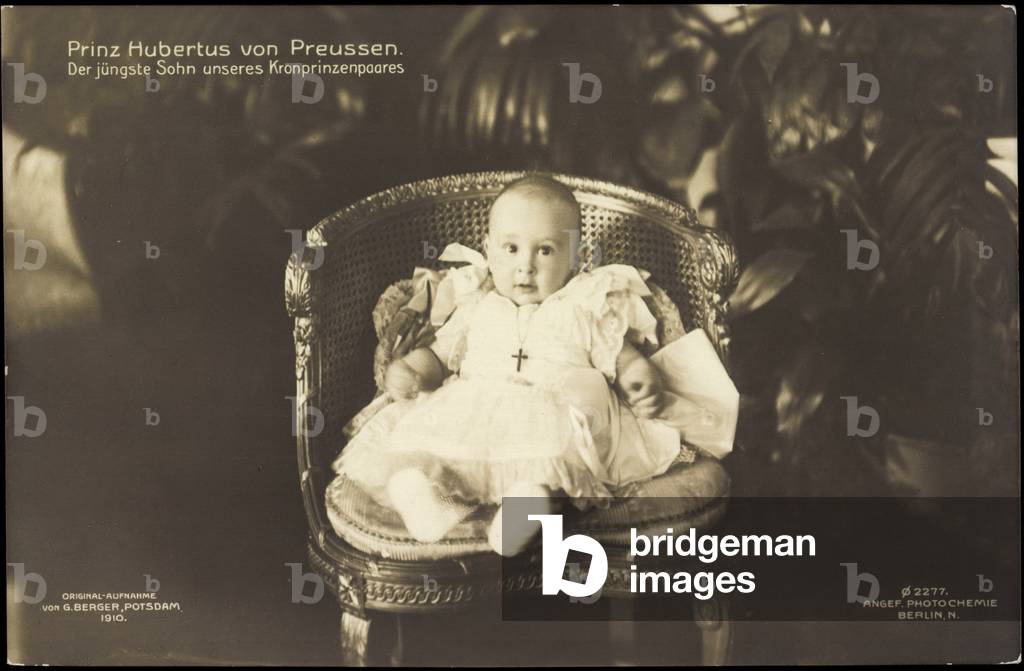 Prince Hubertus of Prussia sits in a chair, PH