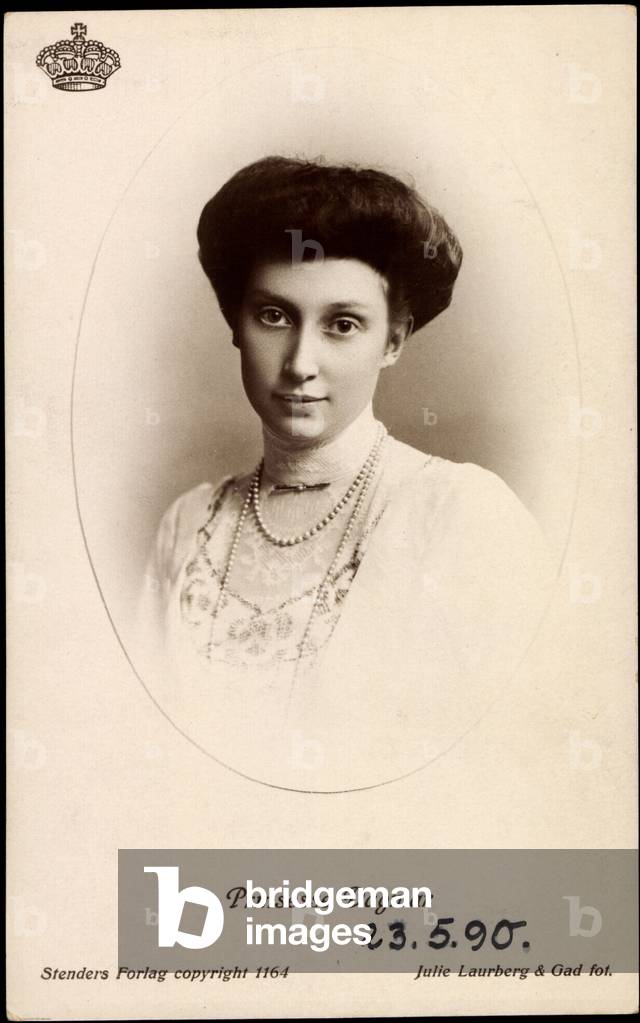 Ak Princess Dagmar of Denmark with updo (b/w photo)