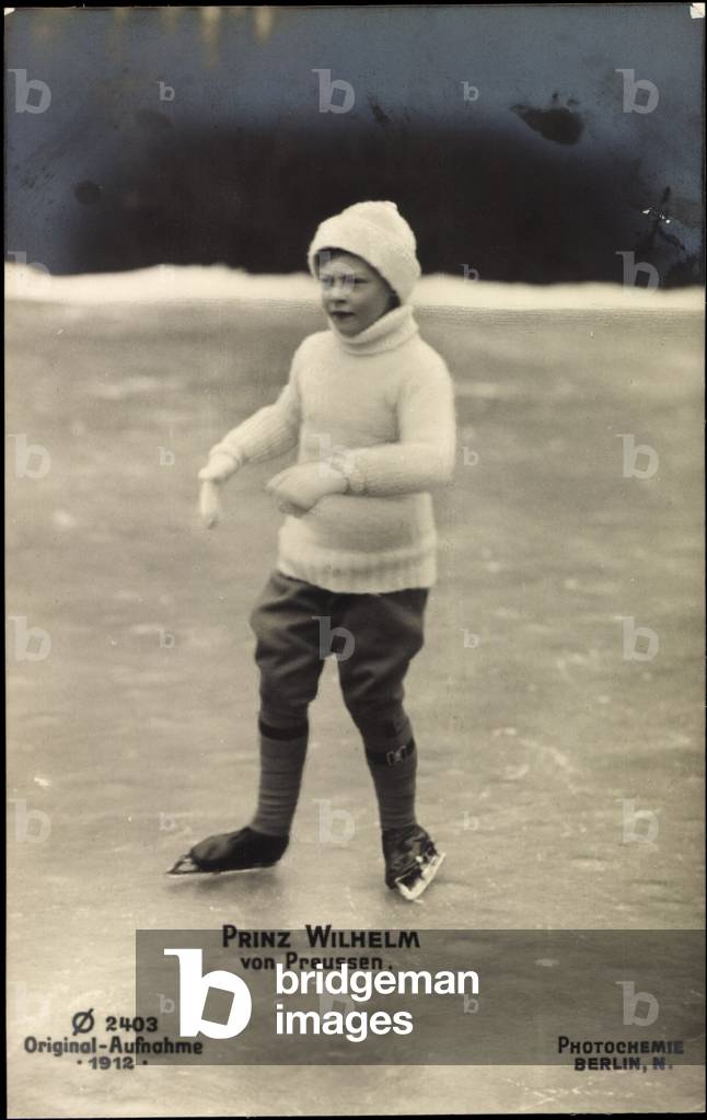 Prince Wilhelm v Prussia, ice skate, PH Berlin 2403