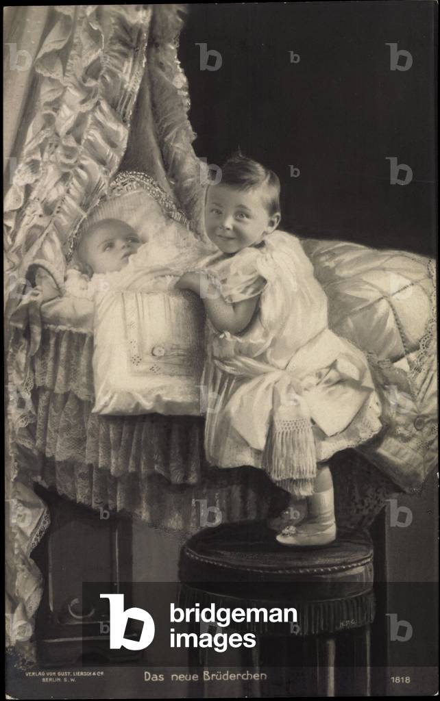 Ak Prince Wilhelm with Prince Louis Ferdinand of Prussia, Liersch 1818 (b/w photo)