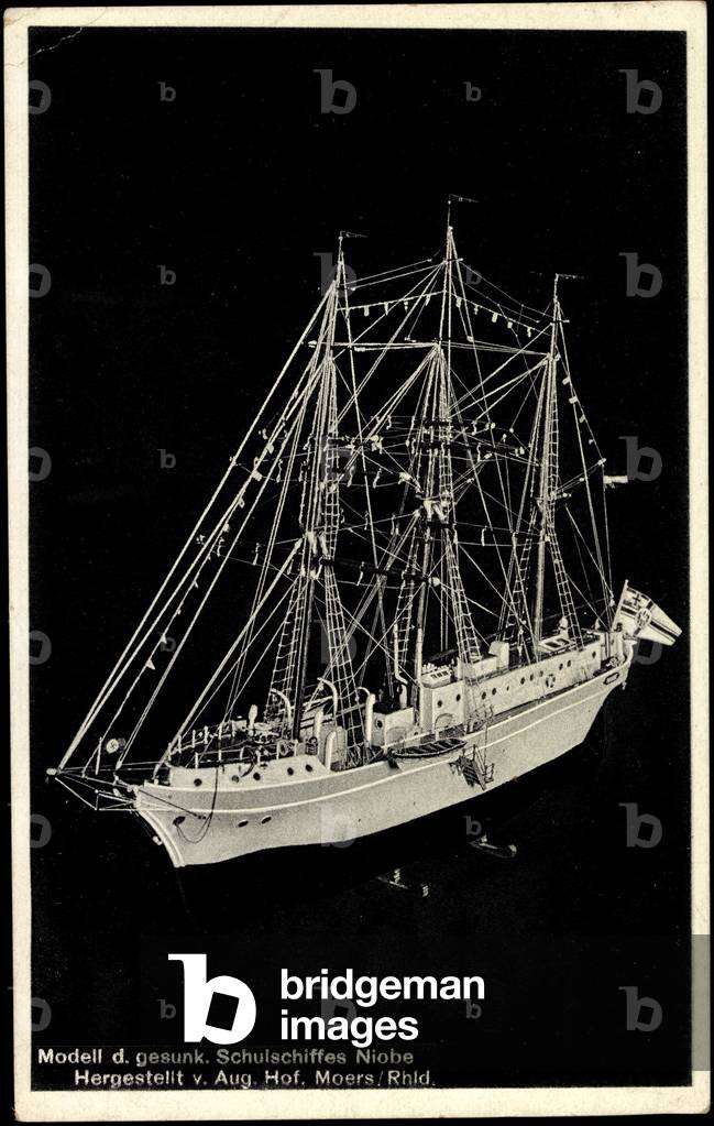 Model of the sunken sailing school ship Niobe