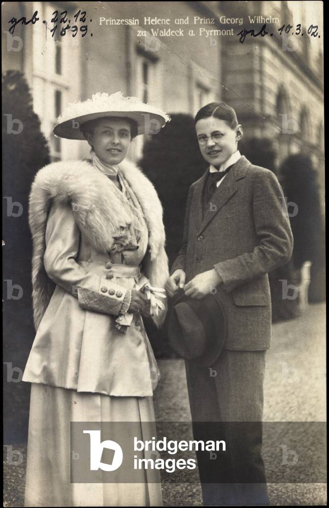 Ak Princess Helene and Prince Georg Wilhelm zu Waldeck & Pyrmont (b/w photo)