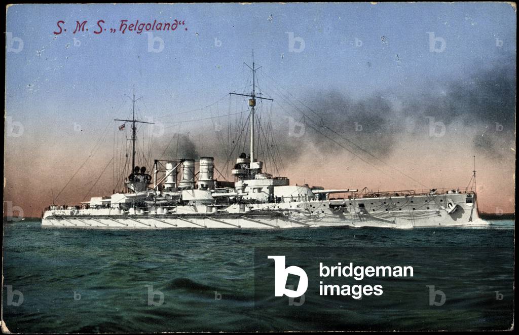 German warship, S.M.S. Helgoland, smoke
