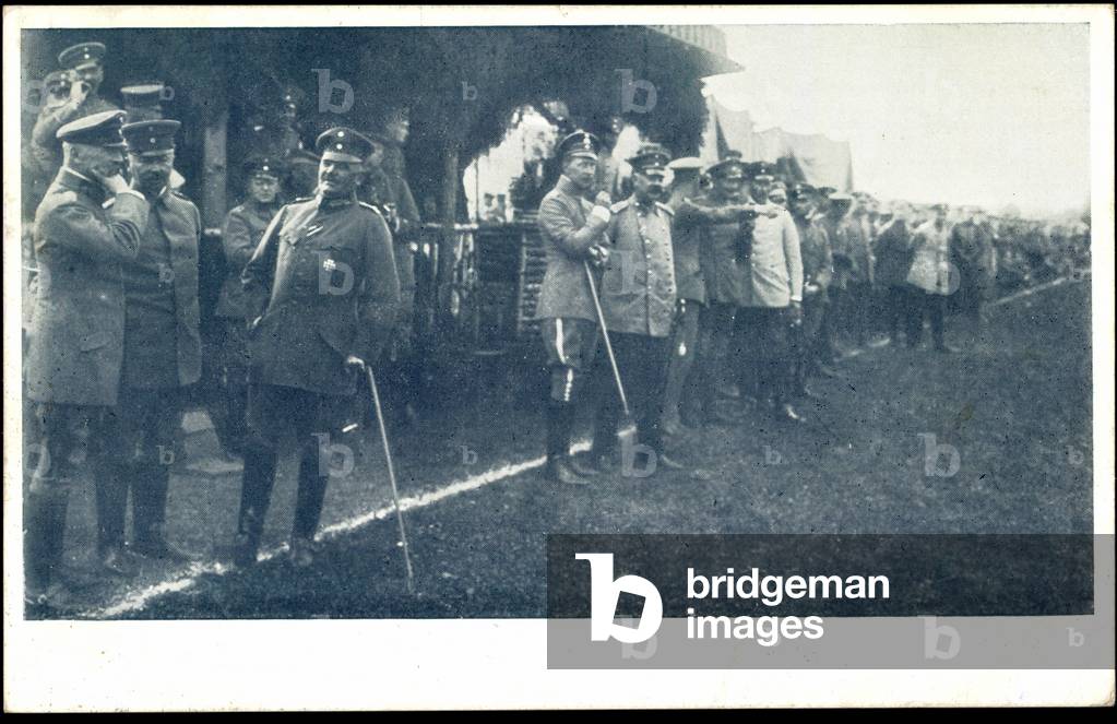 Crown Prince Frederick Wilhelm among soldiers