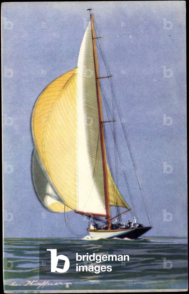 Artist Haffner, L., sailing boat, yacht, grande classe