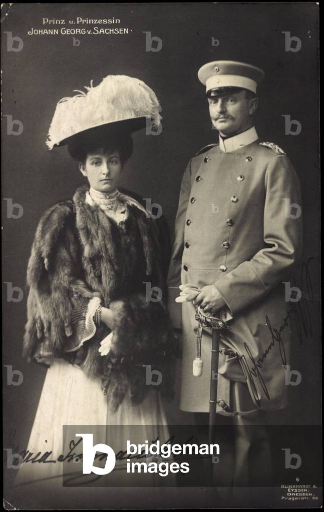 Johann George of Saxony with wife, brother Augustus
