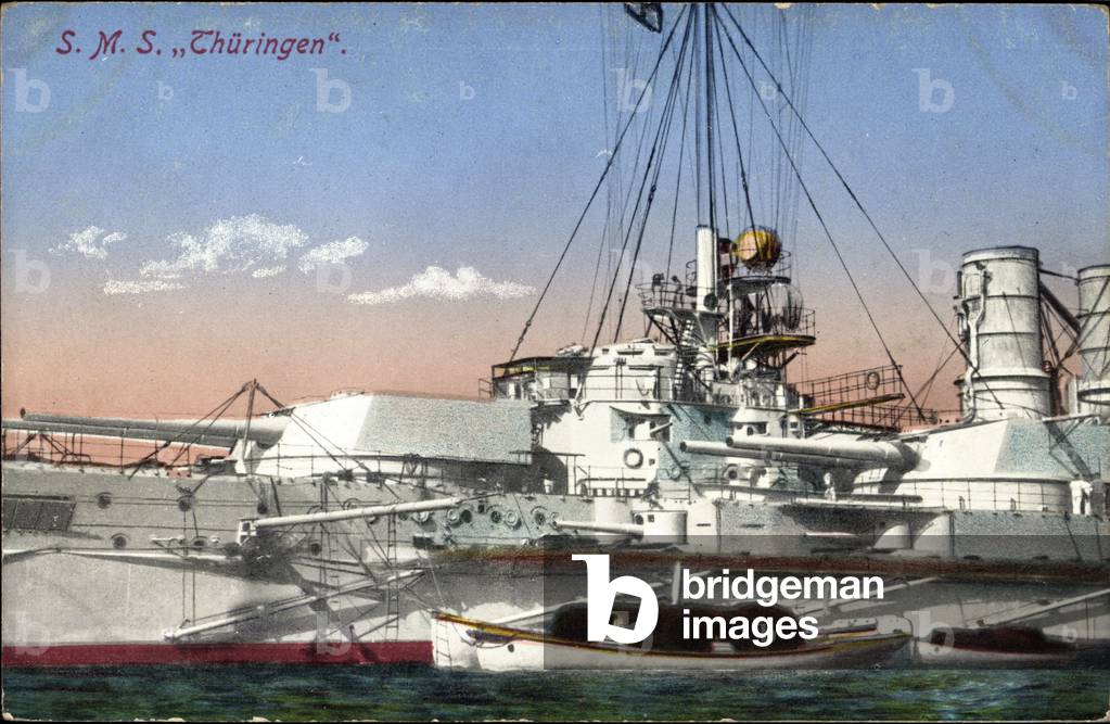 German warship, S.M.S. Thuringia, cargo boats