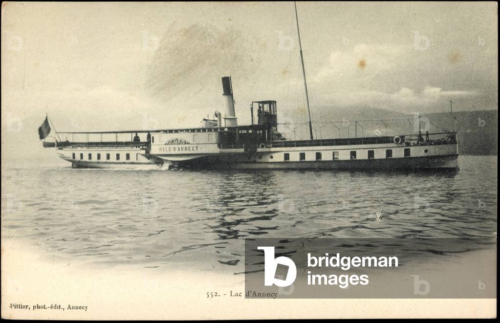 Lake Dannecy, View of the Ferry City of Annecy