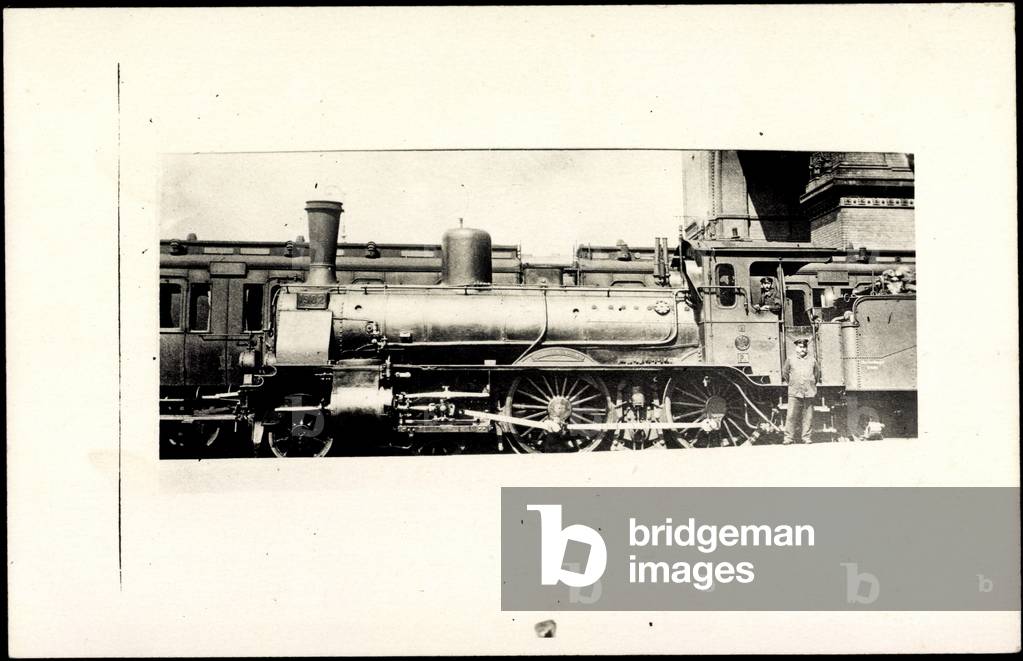 Photo German passenger locomotive P4 1902, crew