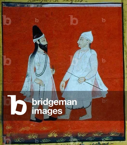 Two Wandering Moslem Faqirs (jangam) Religious Mendicants, Udaipur, c.1810-20 (gouache on paper) (detail) (see also 136600)