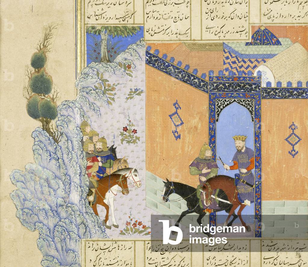 Persian 239 fol.394a Detail: Escape of Qubād, illustration from the 'Shahnama' (Book of Kings), by Abu'l-Qasim Mansur Firdawsi (c.934-c.1020), 1444 (gouache on paper)