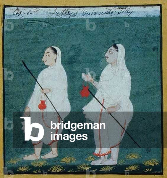 Two Jain Ascetics with Matted Hair (jati) Religious Mendicants, Udaipur, c.1810-20 (gouache on paper)