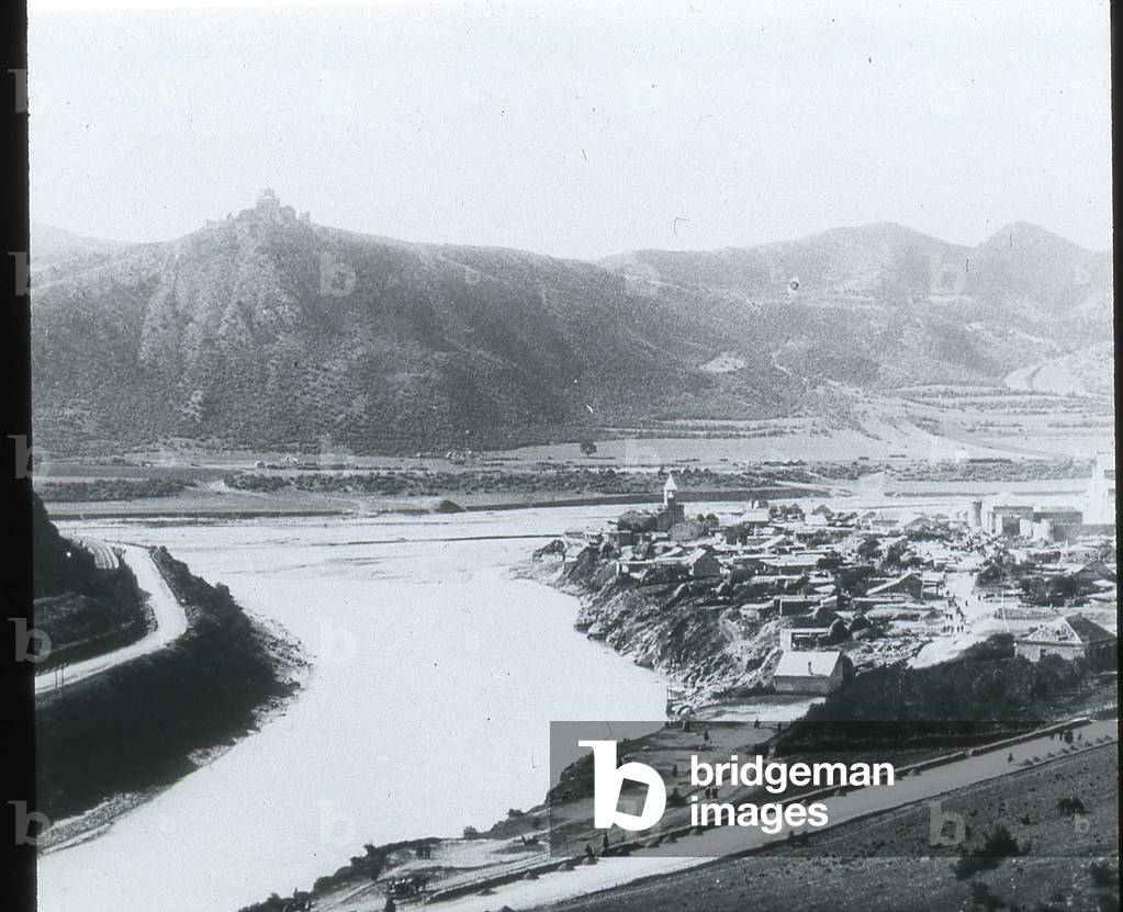 Tiflis at confluence of Kura and Vere rivers, Georgia, 1928 (b/w photo)