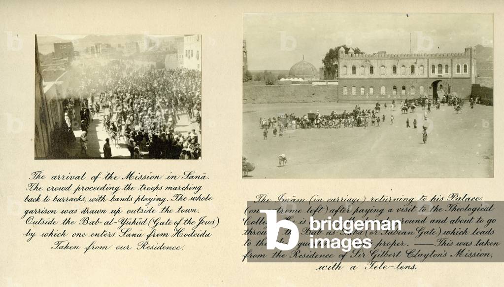 The Imam (in carriage) returning to his Palace, 1926 (b/w photo)