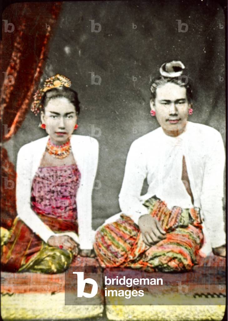 King Thebaw and Queen Supayalat of Burma, c.1880s (photo)