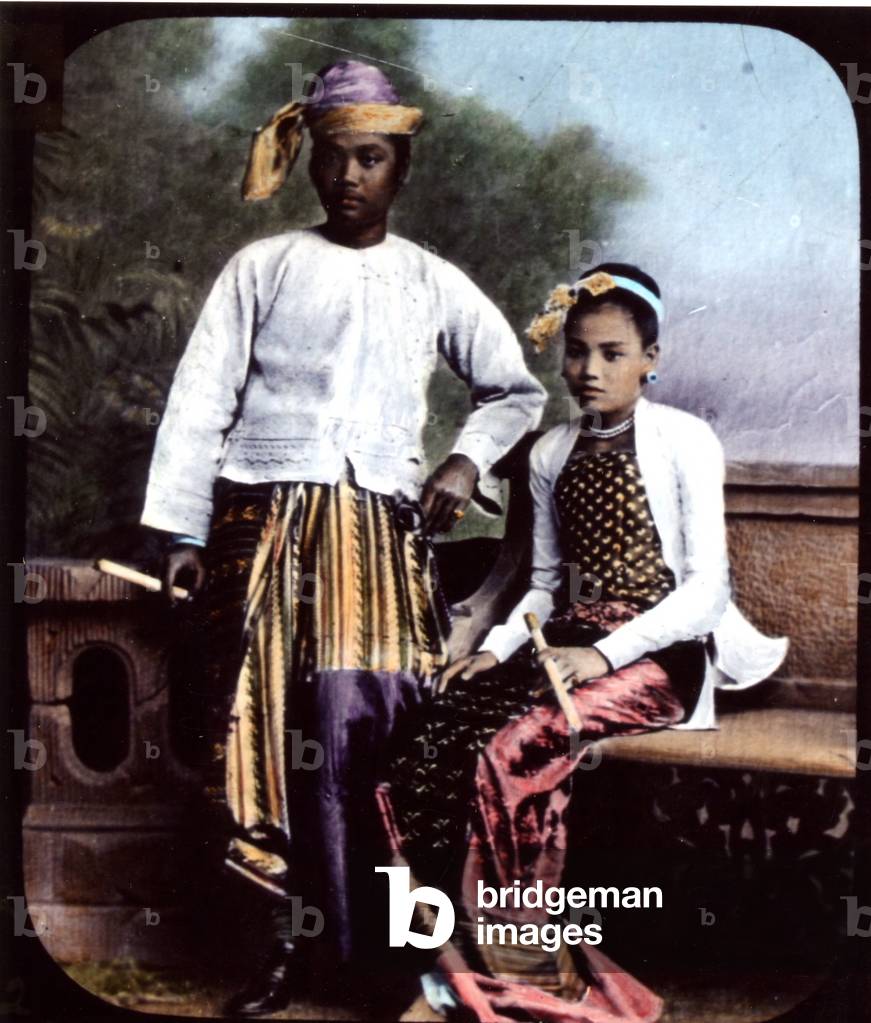 Burmese couple with cheroots, c.1990s (photo)