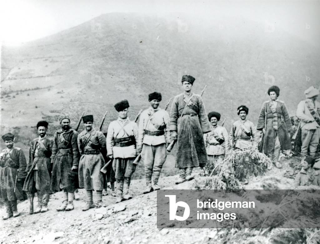 Persian Cossacks near Naglobar, Persia, Iran, 1918 (photo)