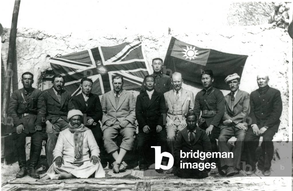 Re-opening of postal route from India to Chinese Turkestan, 1944 (b/w photo)