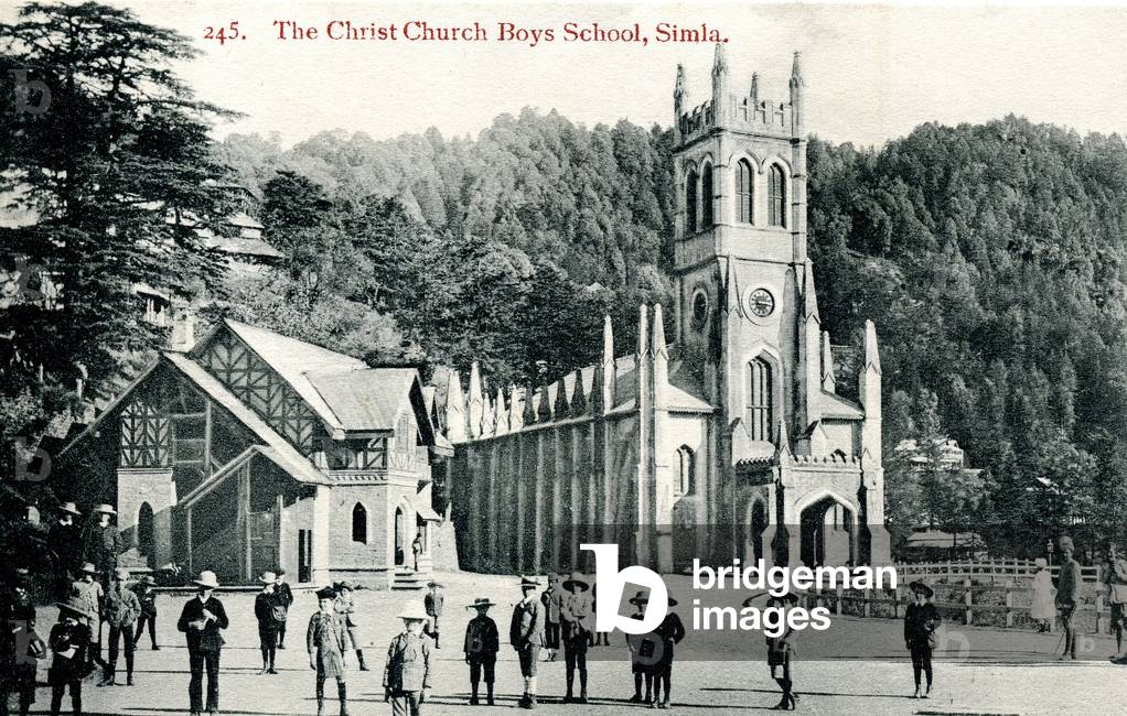The Christ Church Boys School, Simla, c.1900-20 (b/w photo)